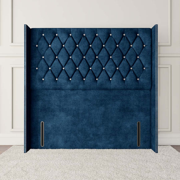 Luxor Wingback Floor Standing Headboard - Blue Coniston