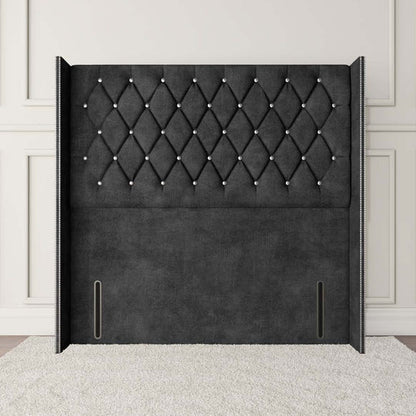 Luxor Wingback Floor Standing Headboard - Charcoal Coniston