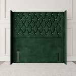Luxor Wingback Floor Standing Headboard - Emerald Coniston