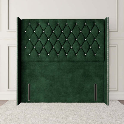 Luxor Wingback Floor Standing Headboard - Emerald Coniston