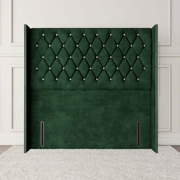 Luxor Wingback Floor Standing Headboard - Emerald Coniston