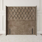 Luxor Wingback Floor Standing Headboard - Mink Coniston