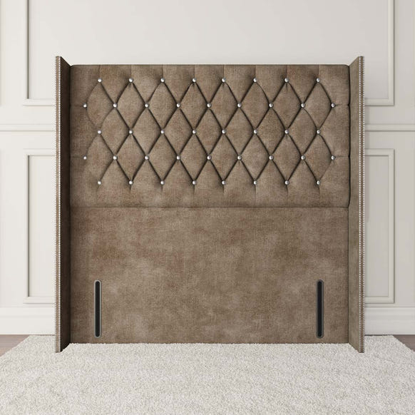 Luxor Wingback Floor Standing Headboard - Mink Coniston