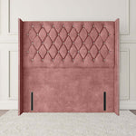 Luxor Wingback Floor Standing Headboard - Pink Coniston
