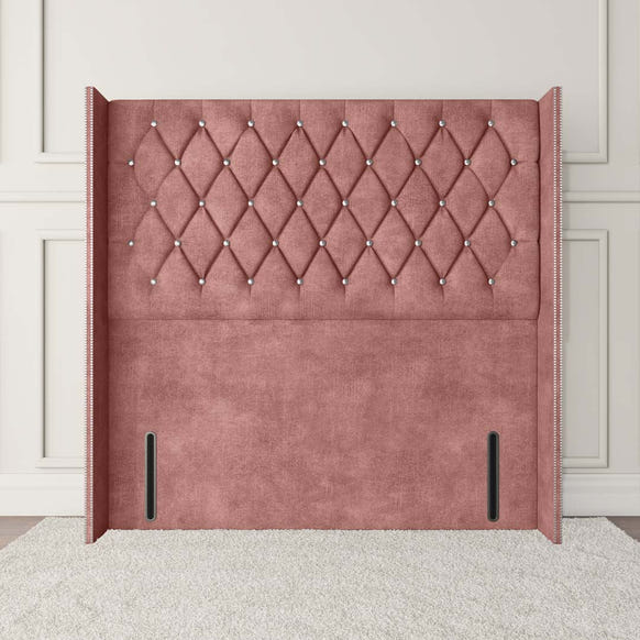 Luxor Wingback Floor Standing Headboard - Pink Coniston