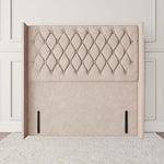 Luxor Wingback Floor Standing Headboard - Cream Naples