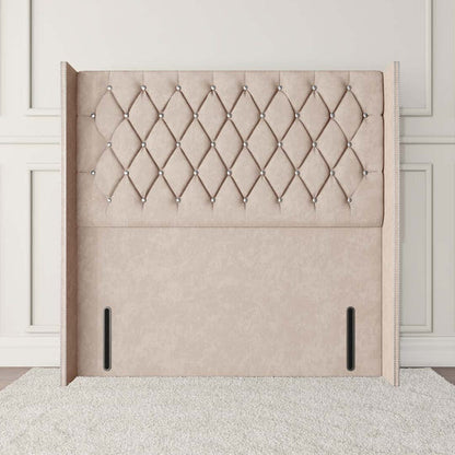 Luxor Wingback Floor Standing Headboard - Cream Naples