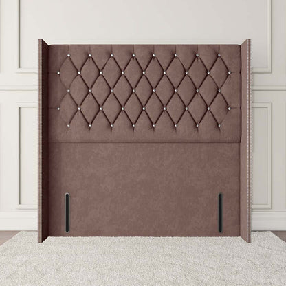 Luxor Wingback Floor Standing Headboard - Mauve Naples