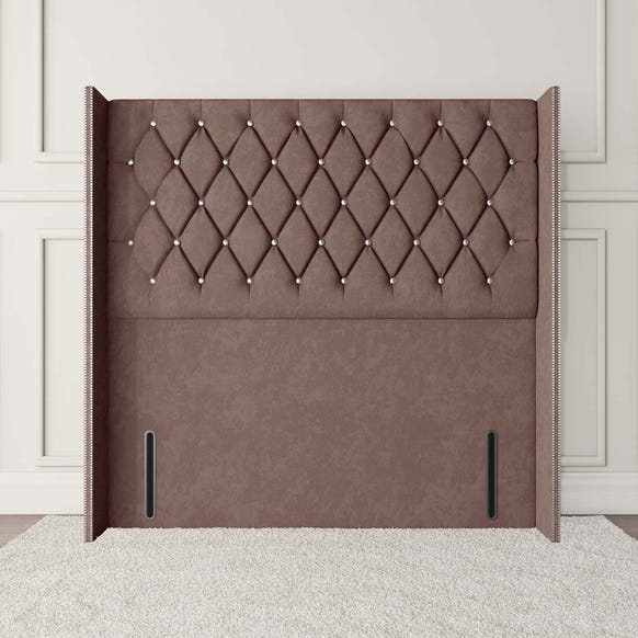 Luxor Wingback Floor Standing Headboard - Mauve Naples