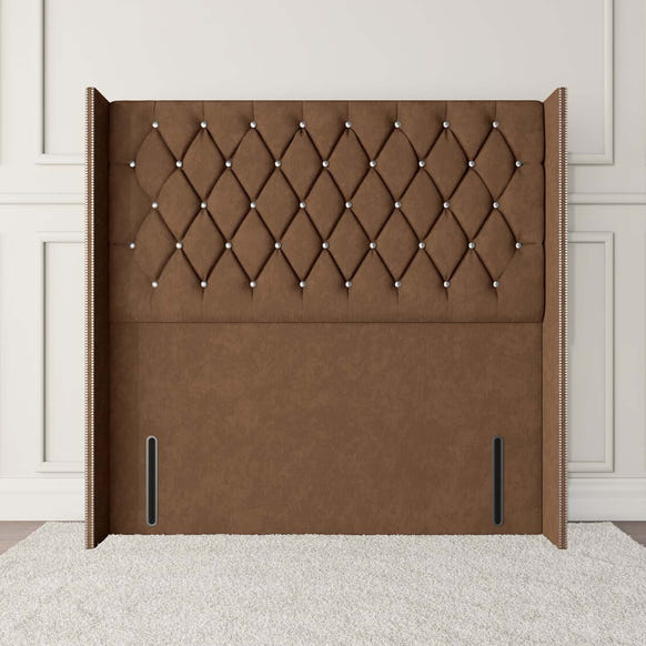 Luxor Wingback Floor Standing Headboard - Mink Naples