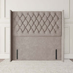 Luxor Wingback Floor Standing Headboard - Seal Grey Naples