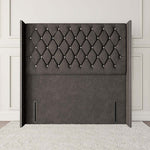 Luxor Wingback Floor Standing Headboard - Slate Grey Naples