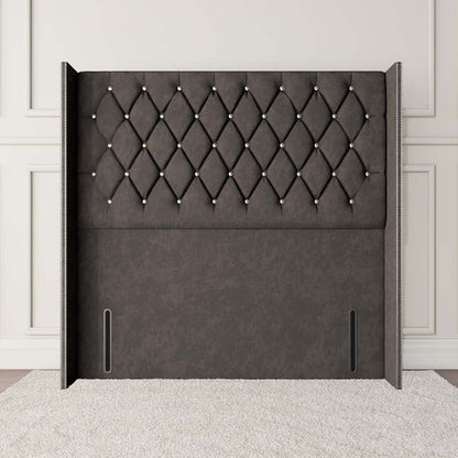 Luxor Wingback Floor Standing Headboard - Slate Grey Naples