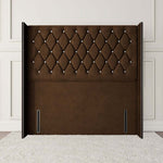 Luxor Wingback Floor Standing Headboard - Mocca Plush Velvet
