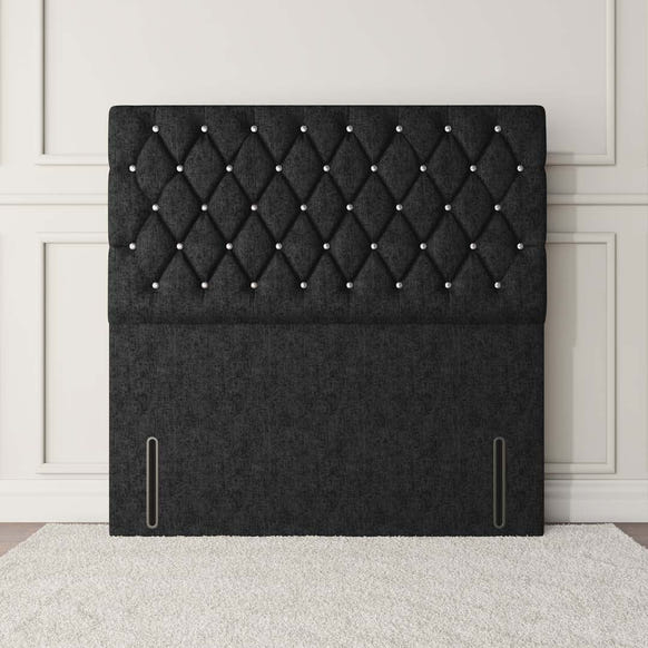 Moscow Floor Standing Headboard - Black Chenille