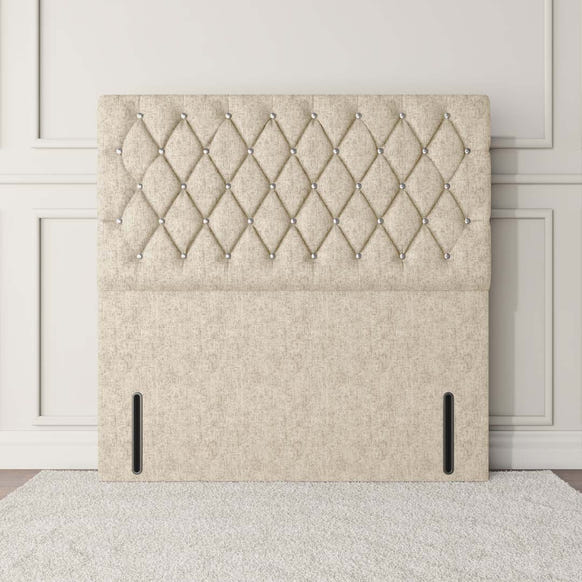 Moscow Floor Standing Headboard - Cream Chenille