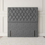 Moscow Floor Standing Headboard - Silver Chenille