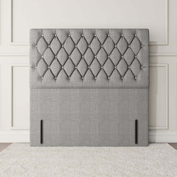 Moscow Floor Standing Headboard - Silver Linoso