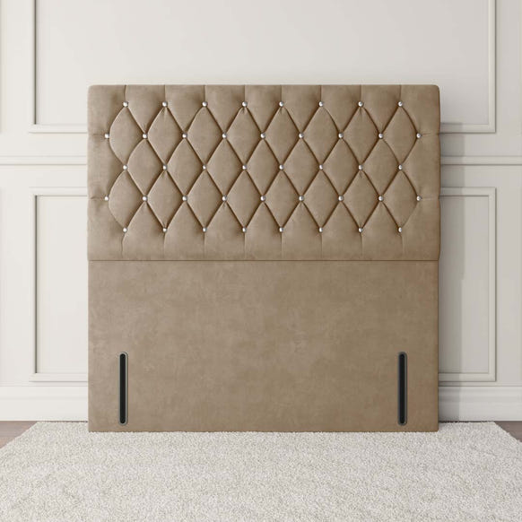 Moscow Floor Standing Headboard - Mink Plush Velvet