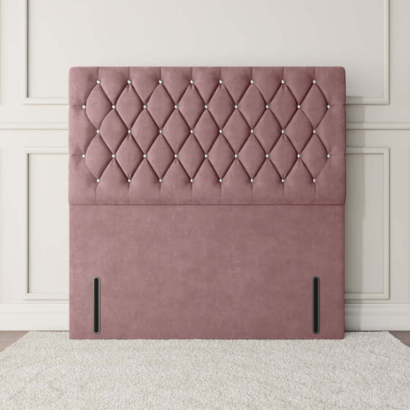 Moscow Floor Standing Headboard - Pink Plush Velvet