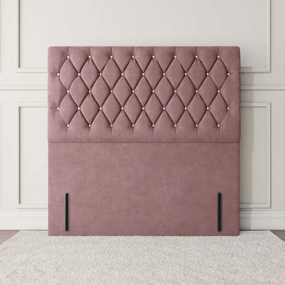 Moscow Floor Standing Headboard - Pink Plush Velvet
