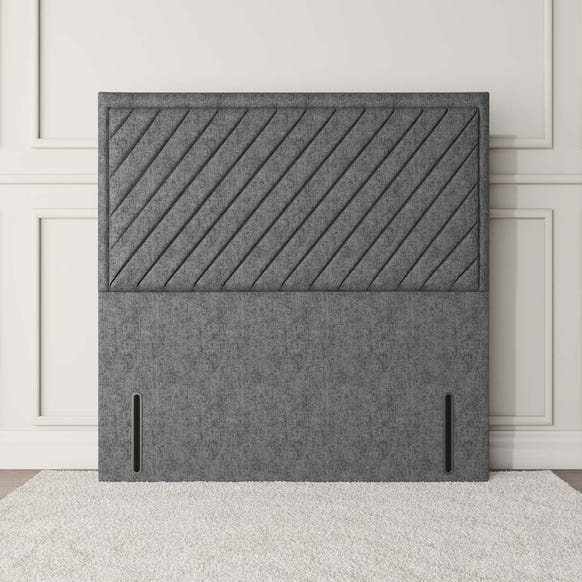 Oxford Floor Standing Headboard - Silver Chenille