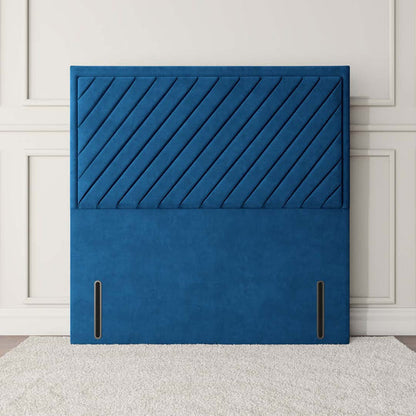 Oxford Floor Standing Headboard - Blue Plush Velvet