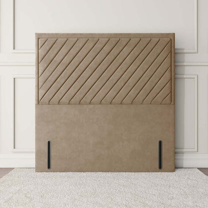 Oxford Floor Standing Headboard - Mink Plush Velvet