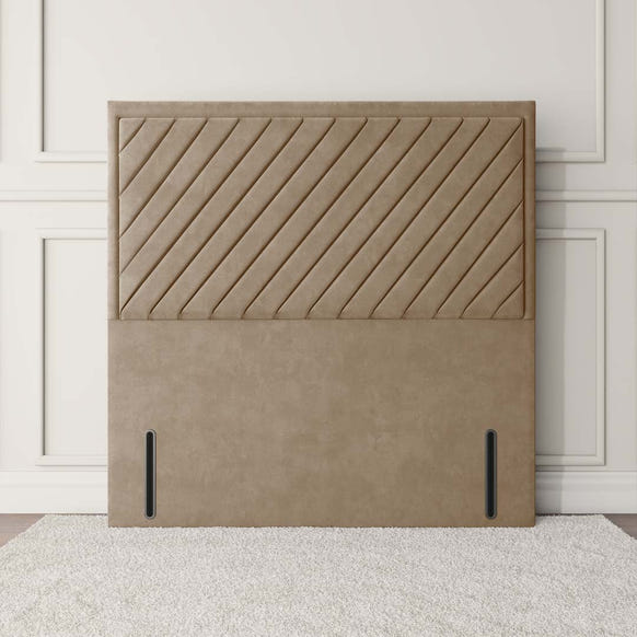 Oxford Floor Standing Headboard - Mink Plush Velvet