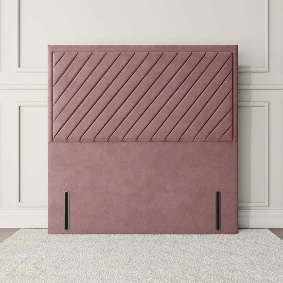 Oxford Floor Standing Headboard - Pink Plush Velvet