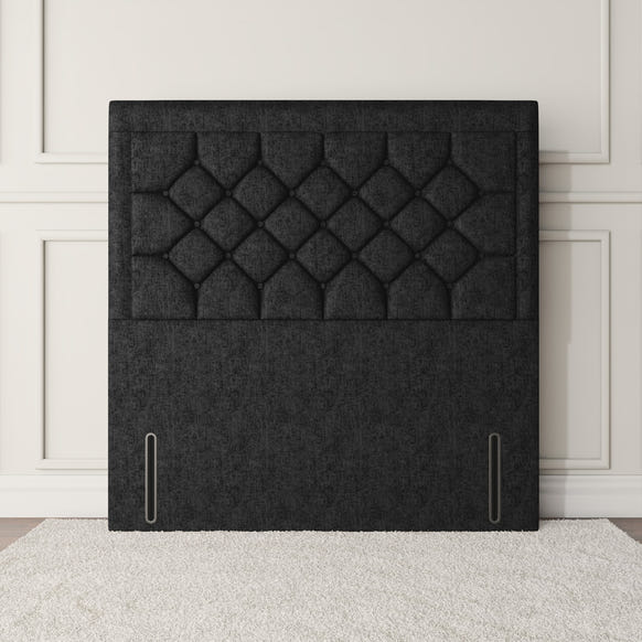 Panama Floor Standing Headboard - Black Chenille