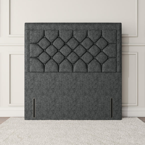 Panama Floor Standing Headboard - Charcoal Chenille