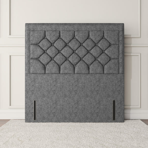 Panama Floor Standing Headboard - Silver Chenille