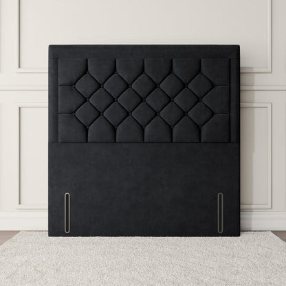 Panama Floor Standing Headboard - Black Plush Velvet