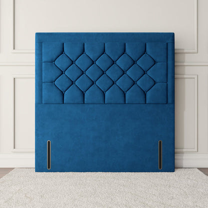 Panama Floor Standing Headboard - Blue Plush Velvet