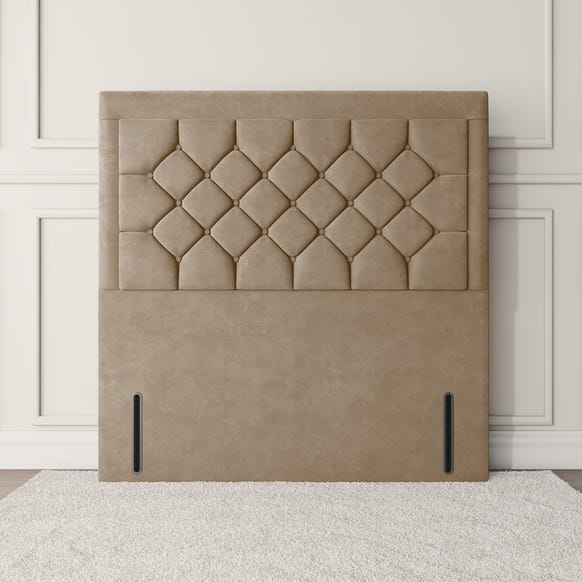 Panama Floor Standing Headboard - Mink Plush Velvet