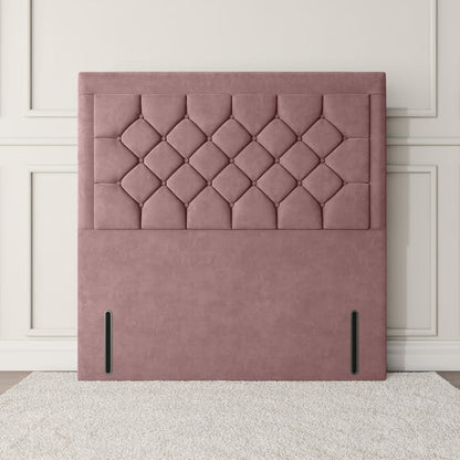 Panama Floor Standing Headboard - Pink Plush Velvet