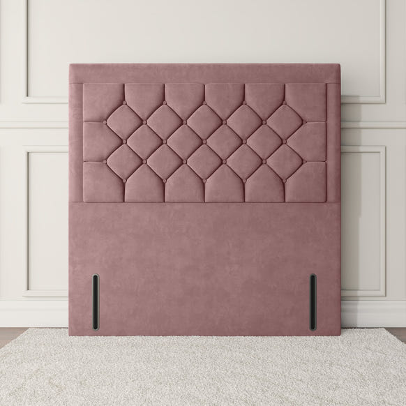 Panama Floor Standing Headboard - Pink Plush Velvet