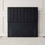 Prague Floor Standing Headboard - Black Plush Velvet