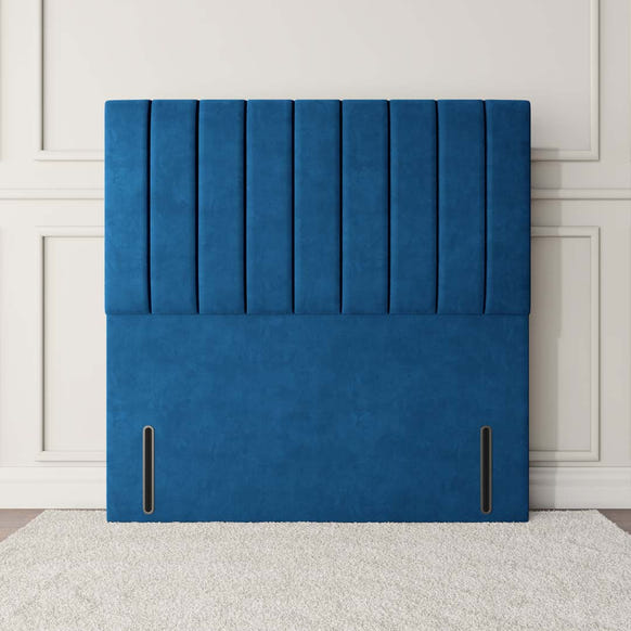 Prague Floor Standing Headboard - Blue Plush Velvet