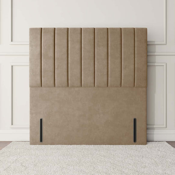 Prague Floor Standing Headboard - Mink Plush Velvet