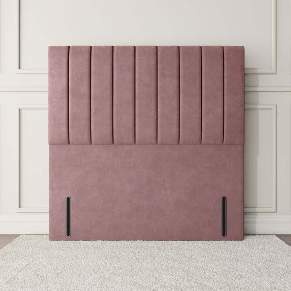 Prague Floor Standing Headboard - Pink Plush Velvet