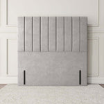 Prague Floor Standing Headboard - Silver Plush Velvet