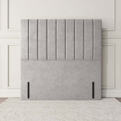 Prague Floor Standing Headboard - Silver Plush Velvet