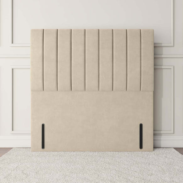 Prague Floor Standing Headboard - Cream Plush Velvet
