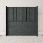 Prague Wingback Floor Standing Headboard - Charcoal Chenille