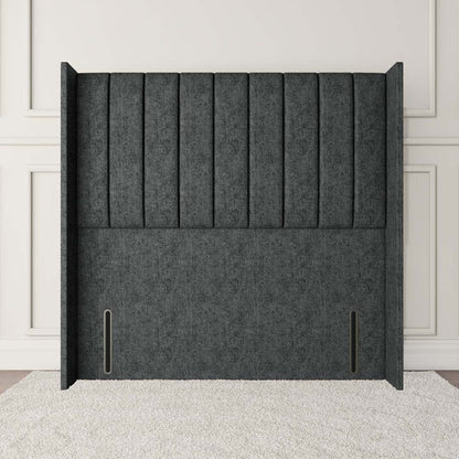 Prague Wingback Floor Standing Headboard - Charcoal Chenille