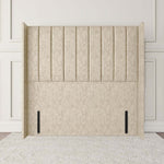 Prague Wingback Floor Standing Headboard - Cream Chenille