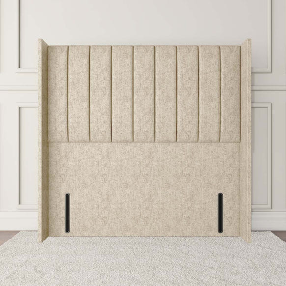 Prague Wingback Floor Standing Headboard - Cream Chenille