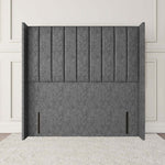 Prague Wingback Floor Standing Headboard - Silver Chenille